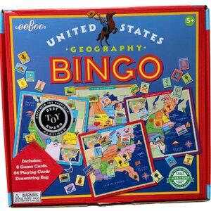eeBoo United States Geography Bingo Game – Educational Learning Toy 5+